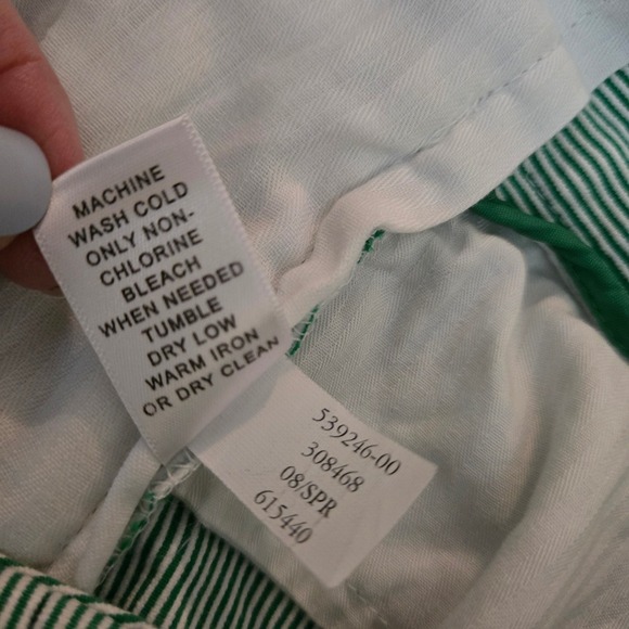Banana Republic Martin Fit Shorts Womens 4 Green‎ Stripe Preppy Country Club - Picture 6 of 12